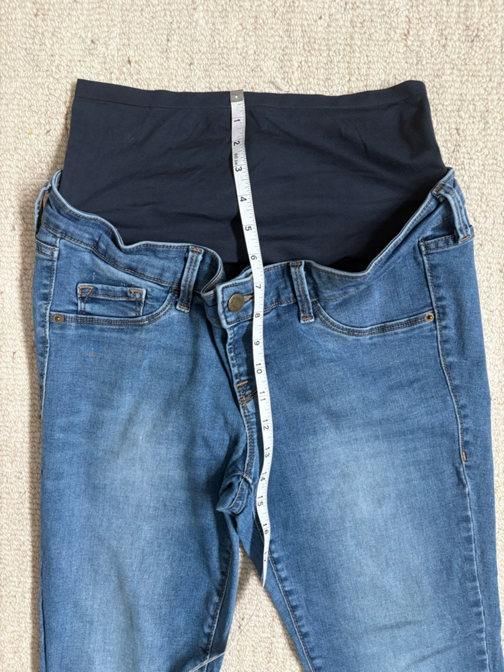 Old Navy Maternity Rockstar Super Skinny Full Panel Jeans Size 8 Medium Wash - Picture 7 of 10